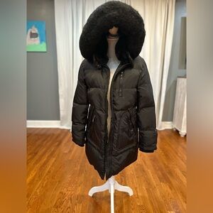Vince Camuto hooded black puffer jacket women’s size small GUC